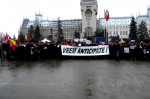 proteste nichita 21 ian foto grup protestatari si banner